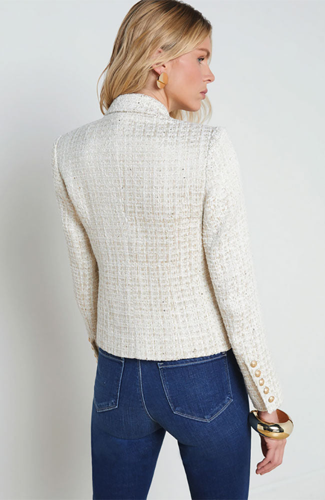 Brooke Crop Blazer Ivory Gold