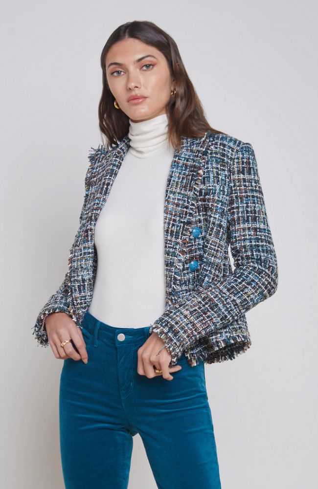 Brooke Fringe Tweed Blazer