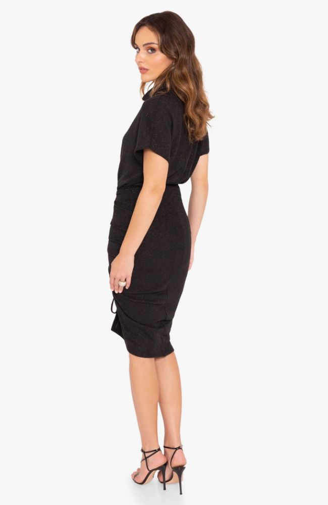 black halo iliana ruched sheath dress Black Halo Women's Champagne Iliana Ruched Sheath Dress Size Small