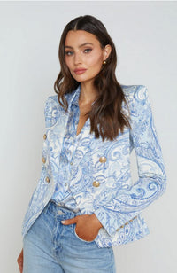 Marie Blazer Decorated Paisley