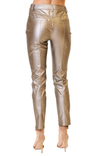 Rue Faux Leather Pants Silver