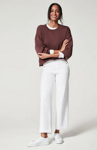Stretch Cropped Wide Leg Pant