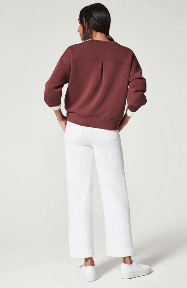 Stretch Cropped Wide Leg Pant