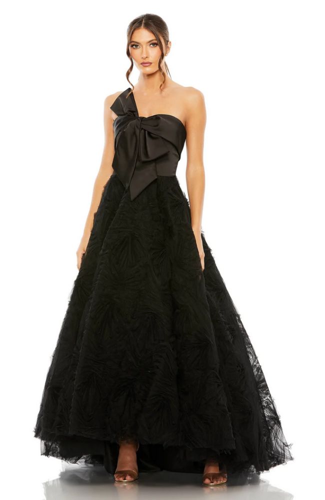 Bow Knot Front Tulle Gown