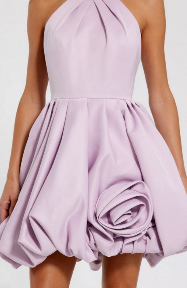 Satin Bubble Hem Mini Dress