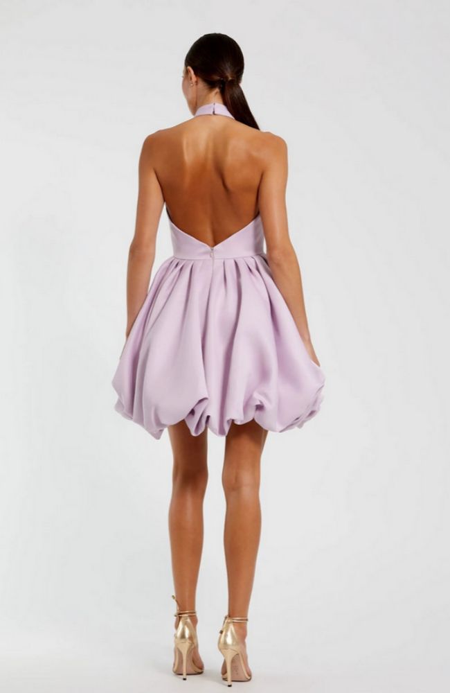Satin Bubble Hem Mini Dress