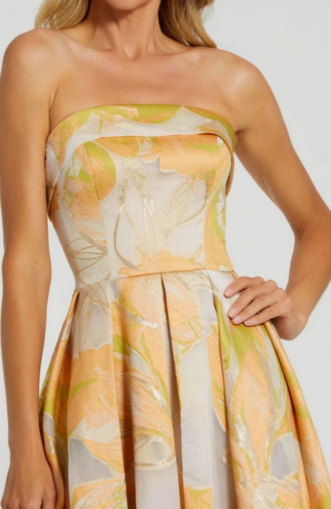 Brocade Midi Dress with Pockets