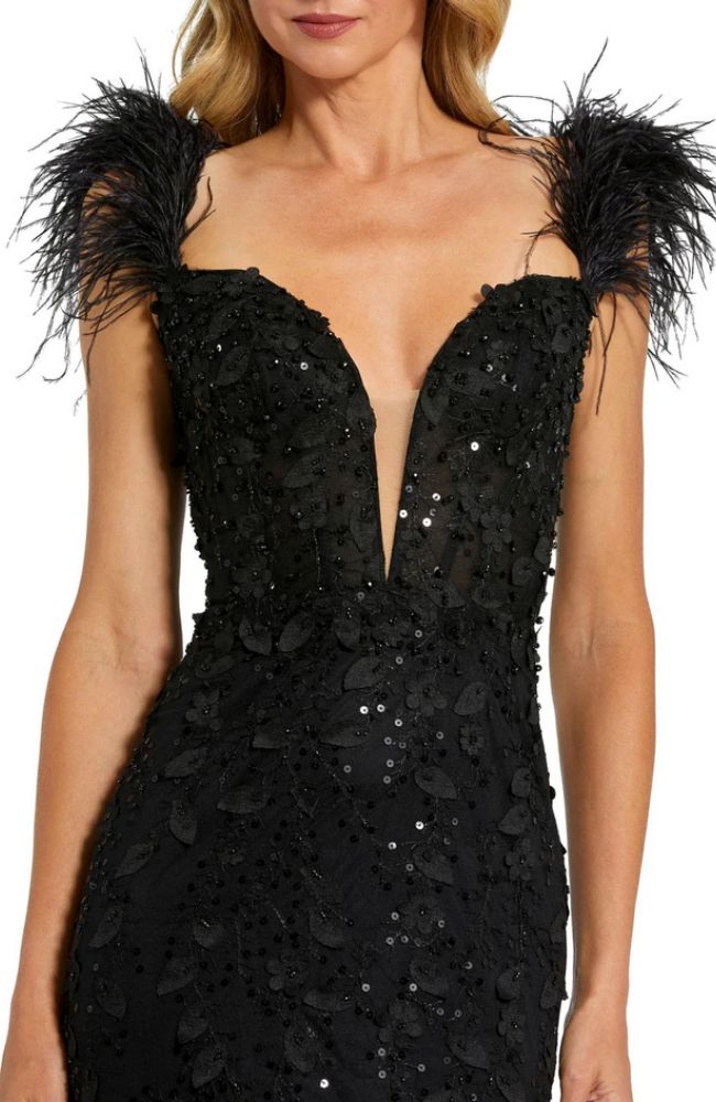 Bustier Gown Feather Straps