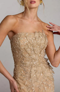 Beaded Mermaid Gown 3D Flowers