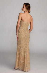 Beaded Mermaid Gown 3D Flowers