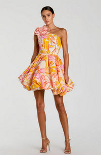 Bubble Hem Faille Mini Dress