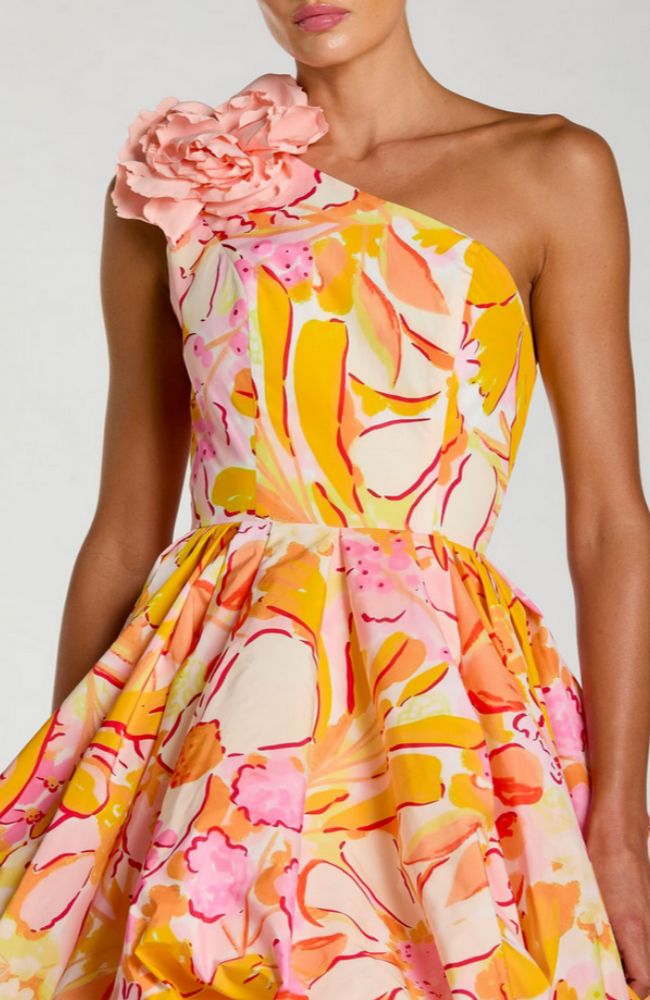Bubble Hem Faille Mini Dress