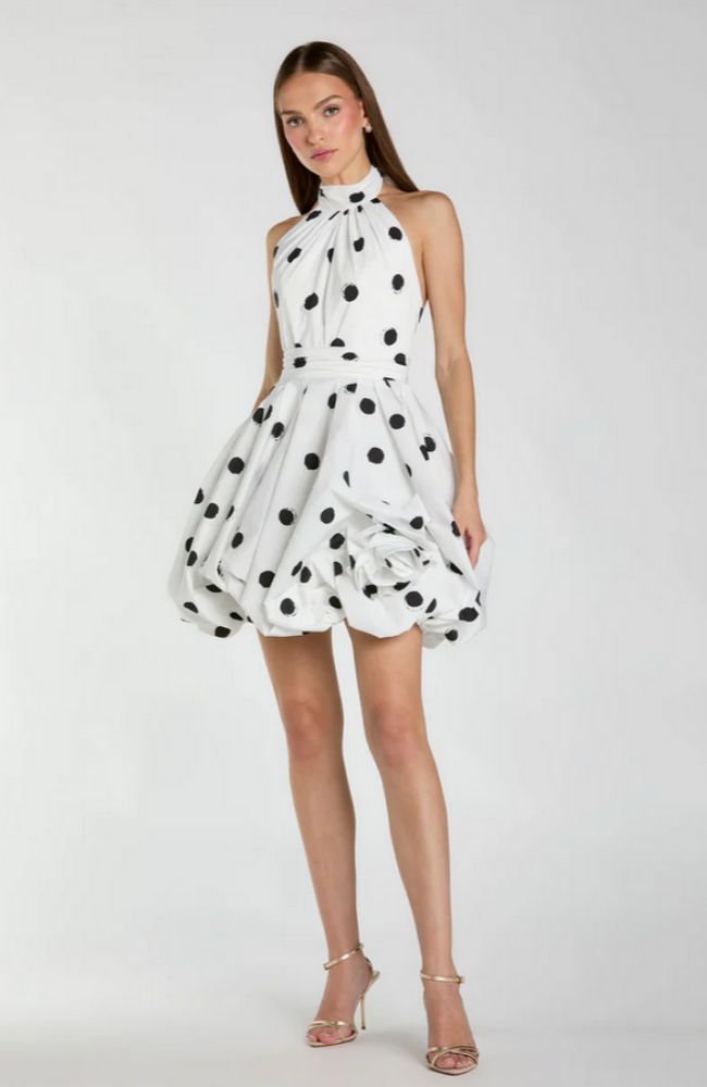 Halter Bubble Hem Mini Dress