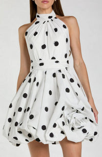 Halter Bubble Hem Mini Dress