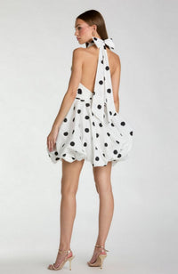 Halter Bubble Hem Mini Dress