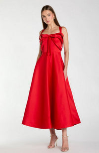 A Line Ankle Dress with Bow