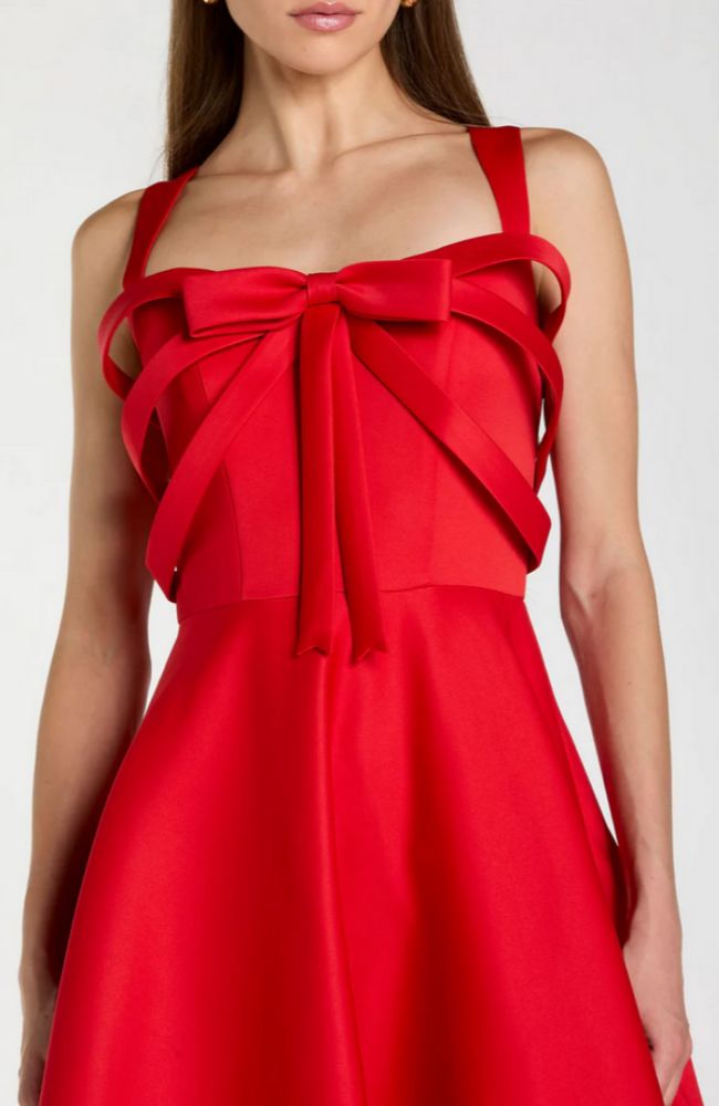 A Line Ankle Dress with Bow