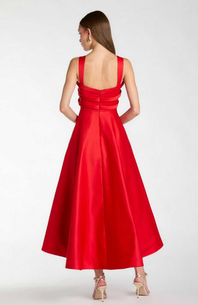 A Line Ankle Dress with Bow