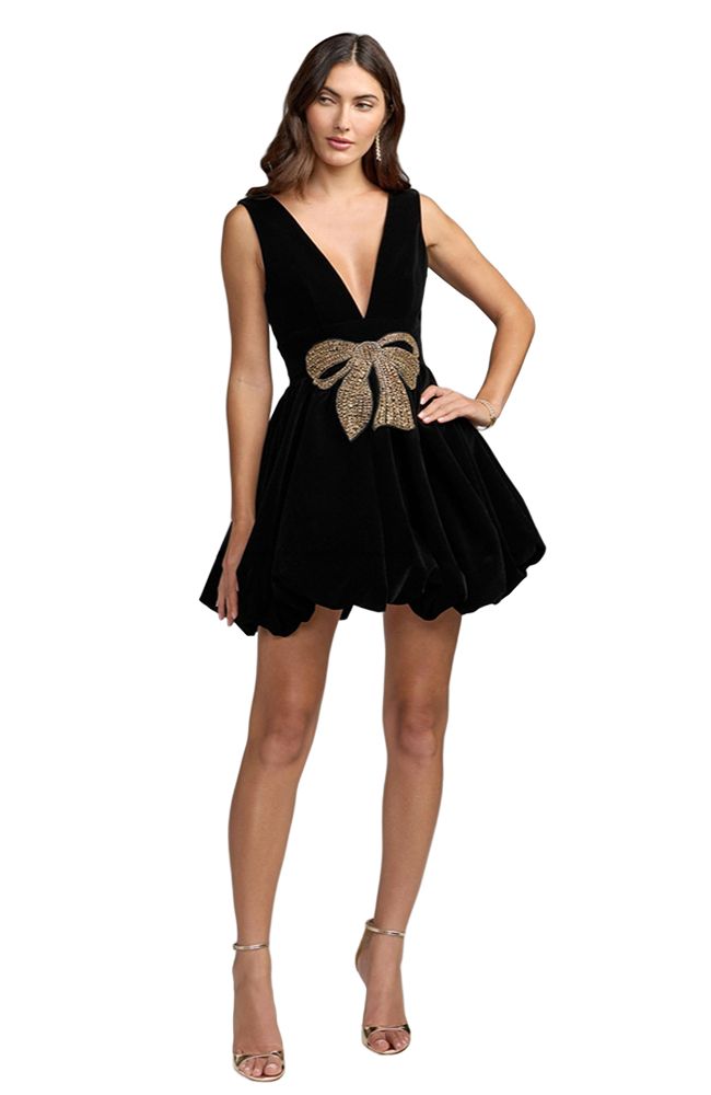 Velvet Bubble Skirt Mini Dress