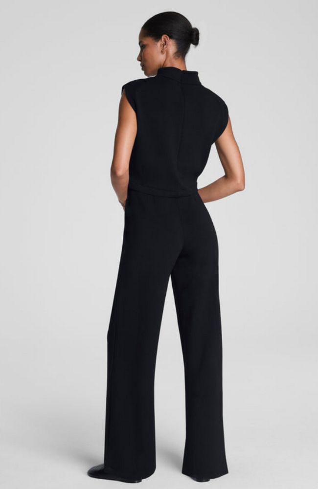 AE Open Back Cap Sleeve Mockneck Jumpsuit