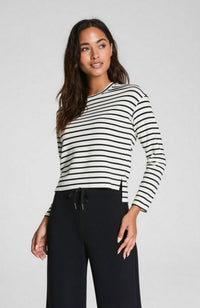 AE LS Side Slit Top Striped