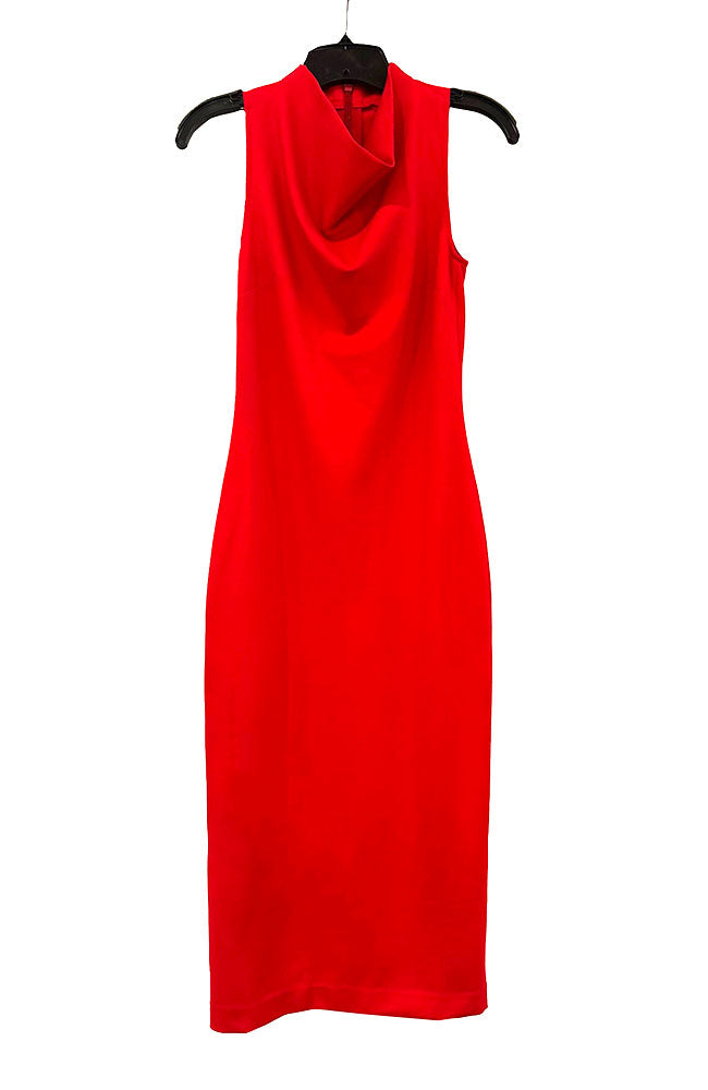 Sleeveless T Neck Midi Dress