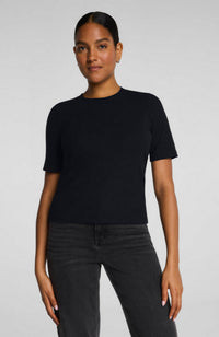 Ribbed Knit Crewneck Tee