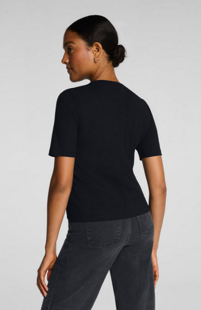 Ribbed Knit Crewneck Tee