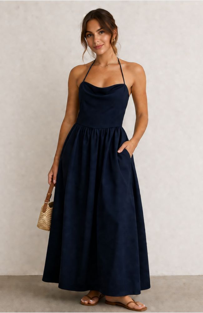 Jersey Strapless Midi Dress