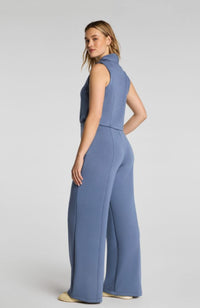 Shawl Collar Half Zip Jumpsuit