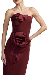 Strapless Crepe Ankle Dress