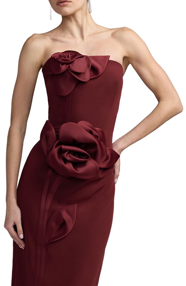 Strapless Crepe Ankle Dress