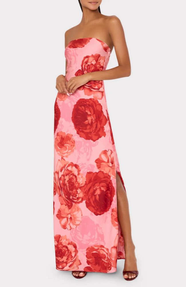 Vera Satin Floral Maxi Dress