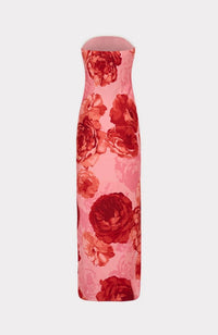 Vera Satin Floral Maxi Dress