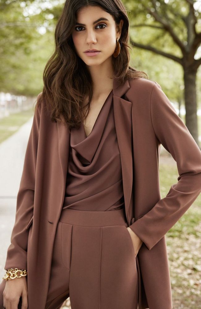 Cowl Neck Satin Top