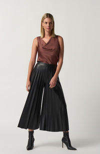 Pleated Faux-Leather Pant