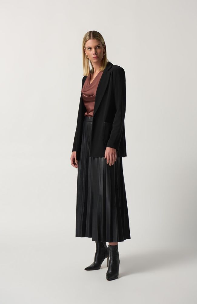 Pleated Faux-Leather Pant