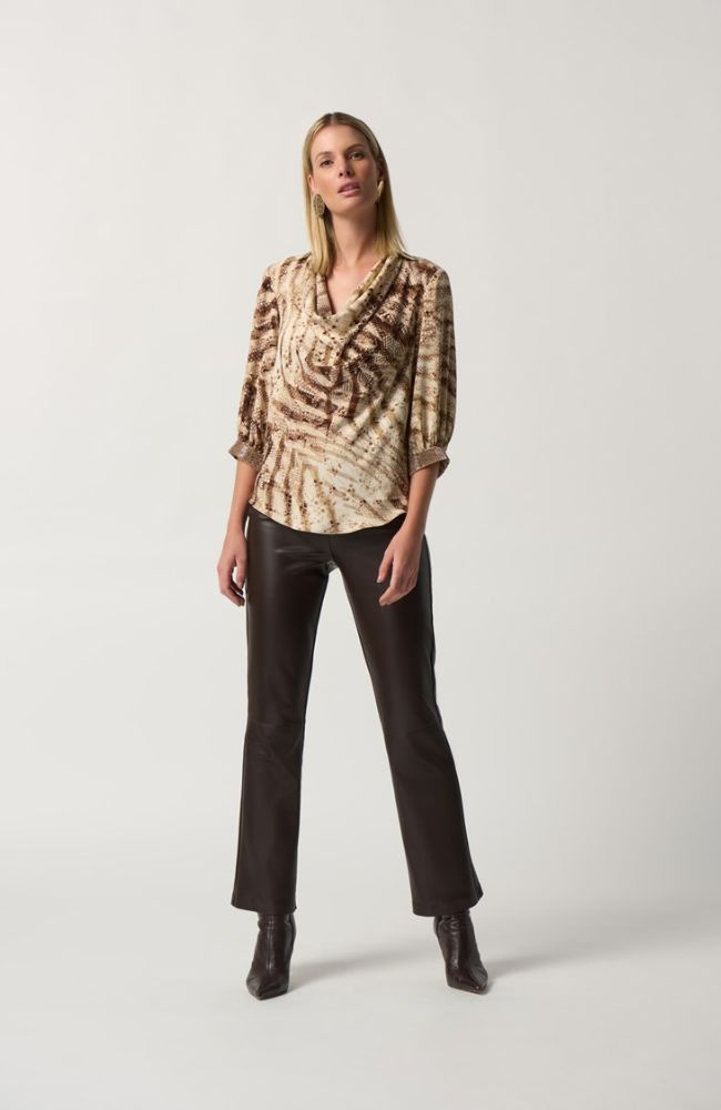 Flared Faux-Leather Pants