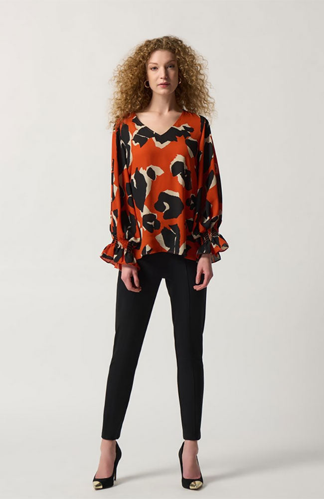 V Neck Puff Sleeve Top