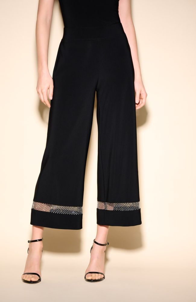 Rhinestone Net Culotte Pants