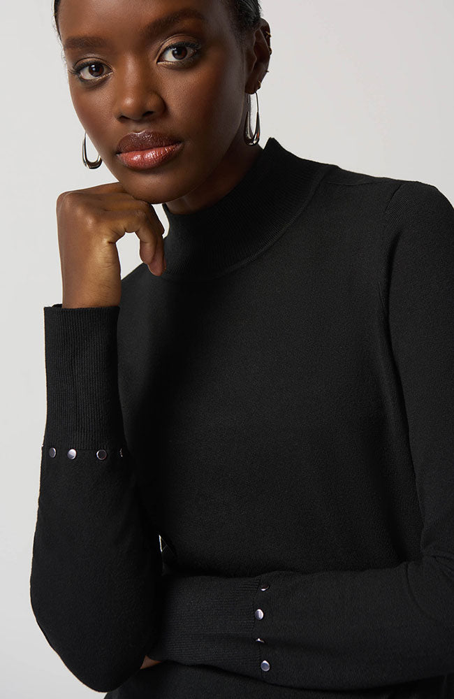 Mock Neck Sweater with Studs