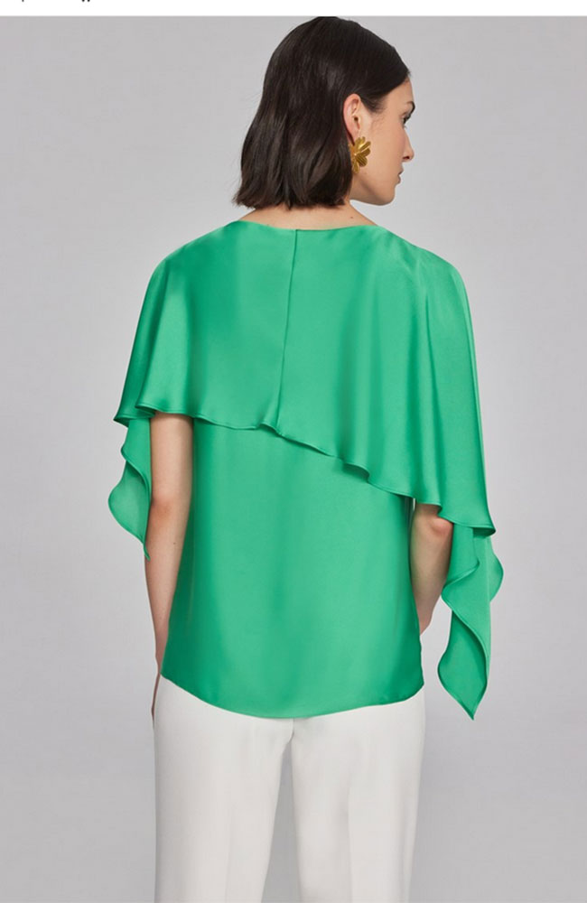 Satin Layered Top with Boat Neck