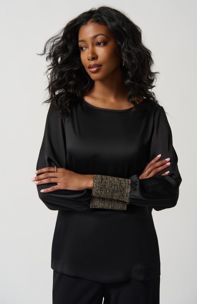 Satin Puff Sleeve Boxy Top