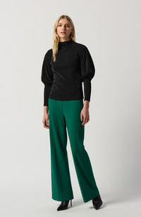 Lurex Knit Puff Sleeve Top