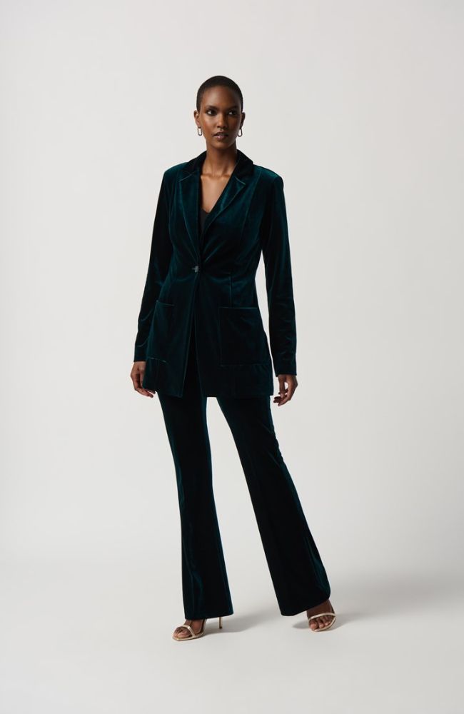 Velvet Blazer Notch Collar