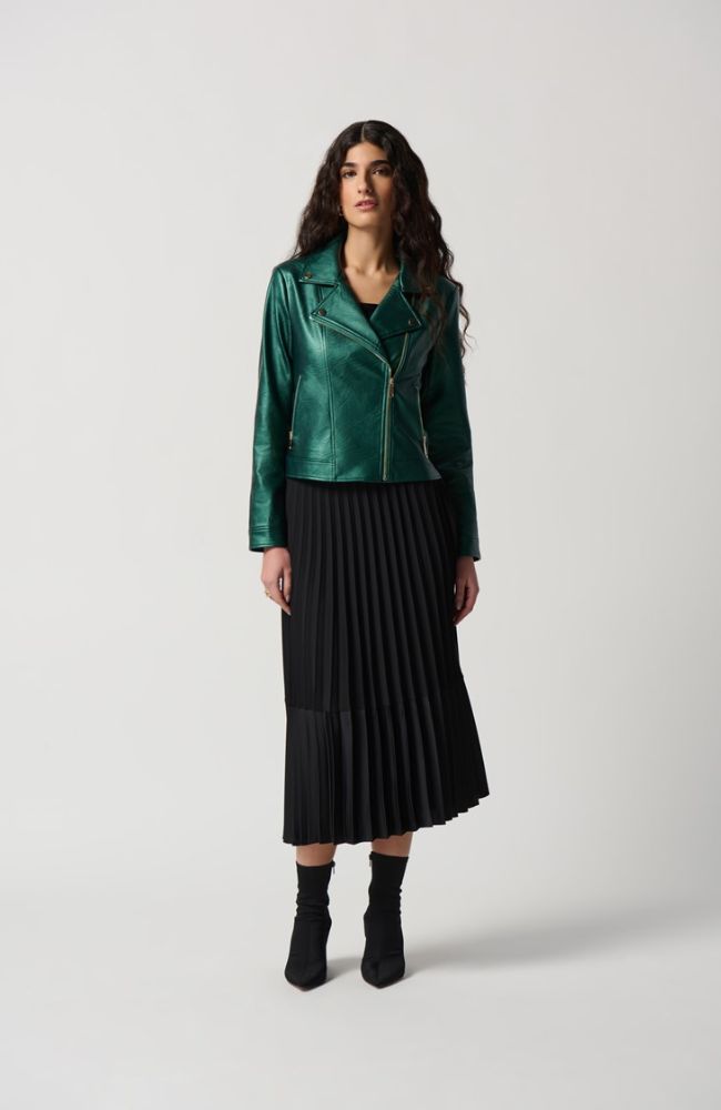 Metallic Faux Leather Jacket