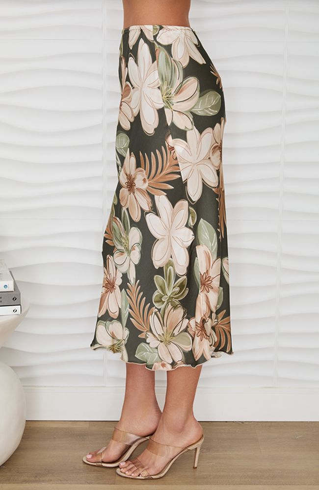 Bahama Floral Print Maxi Skirt