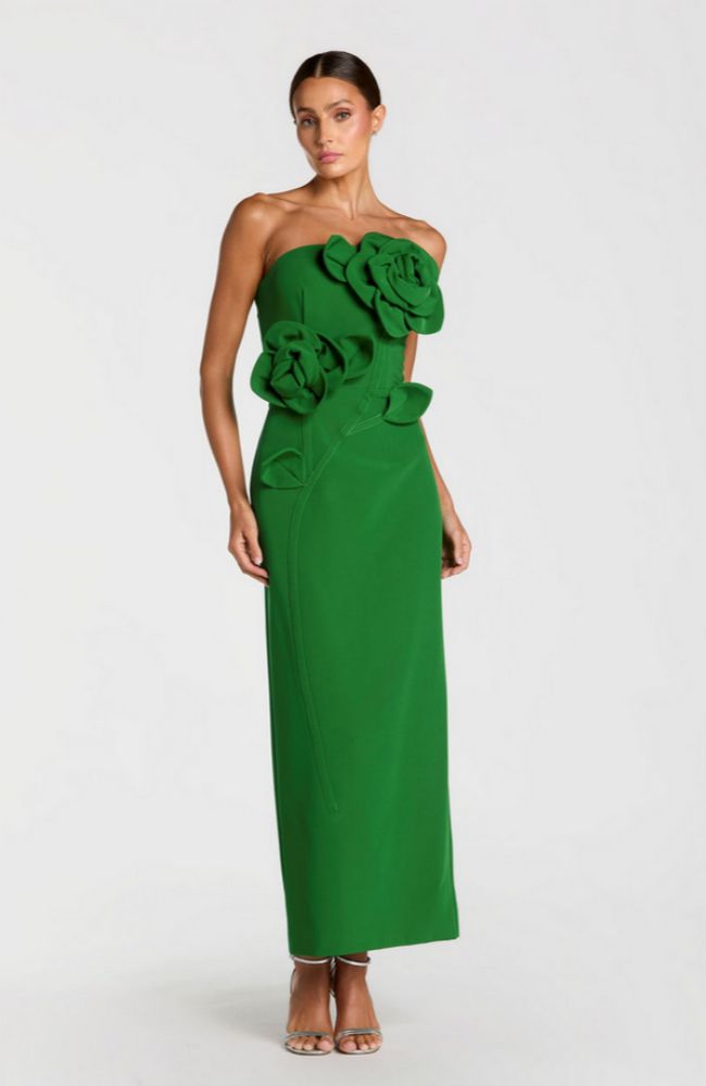 Midi Dress with 3D Flower