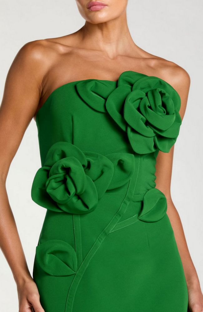 Midi Dress with 3D Flower