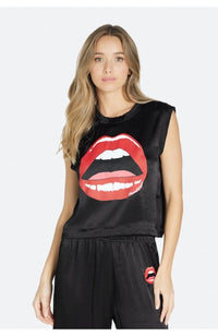 Linette Red Open Lip Tee